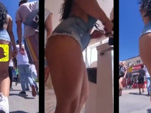 Big Ass Brunette With Short Voyeur Beach