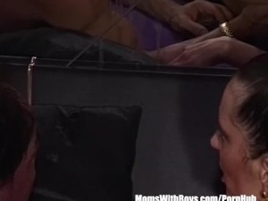 Brunette MILF Sexy Stockings Ass Fingered